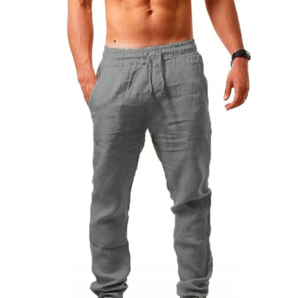 Men Lightweight Summer Casual Pants Breathable Loose Trouser