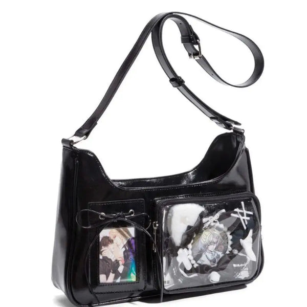 New Transparent Ita Bag School Crossbody Handbag Korean Y2K Pain Shoulder Bag Japanese Designer Preppy Handbag Zippered Bag