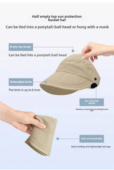Women Bucket Hats Fashion Sun Protection Hats Creative Face Mask Hook Design Hats New Product Summer Sun Hat Apparel Accessorie