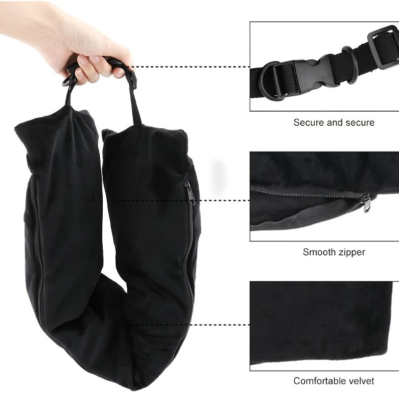 2 in 1 Travel Neck Pillow with Clothing Storage Bag
