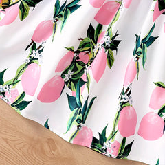 Girls' summer vacation style sleeveless vest dress with bow belt dress