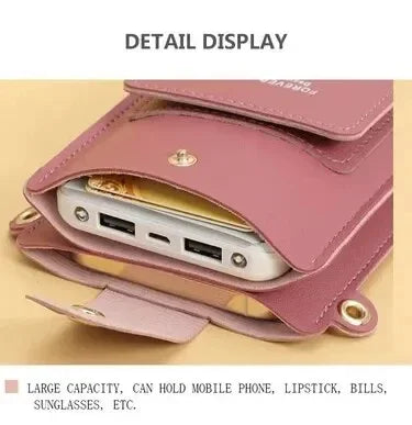 Multi-functional Cell Phone Touch Screen Clutch Bag Women's Wallet Large Capacity Travel Card Holder Passport Holder