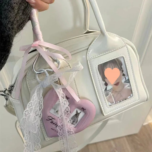 Compact K-pop crossbody bag for petite frames Stylish niche Boston pillow-shaped shoulder bag for women