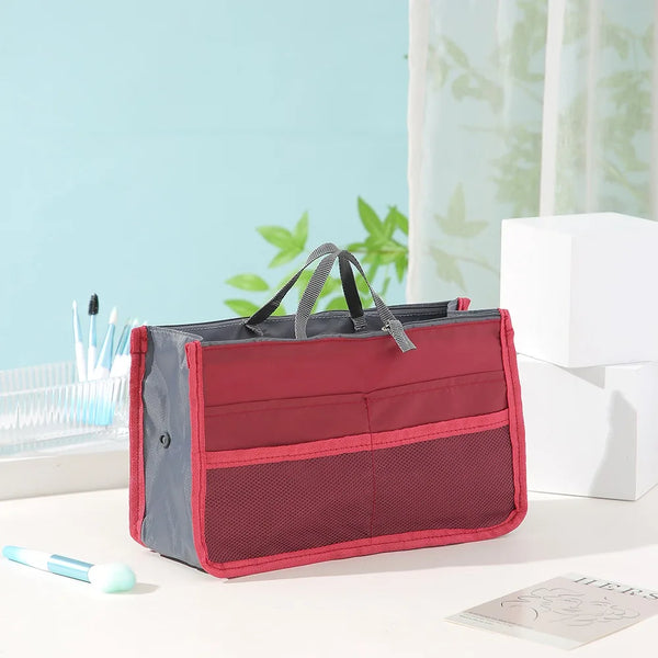 Multi Functional Large Capacity Makeup Bag Portable Double Zipper Toiletries Travel Storage Bag Mommy Bag Multi Pocket Cosmetic