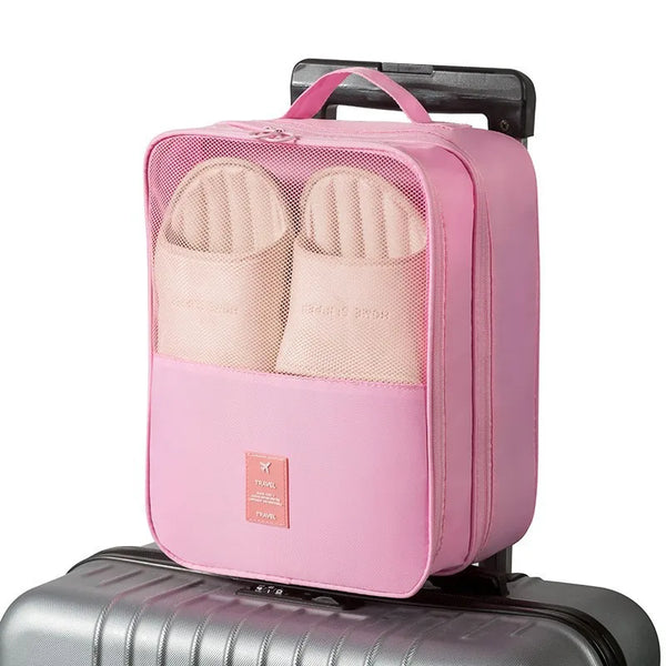Travel Shoe Bag Storage Bag Washed Diagonal Breathable Mesh Multiple Pairs of Shoes Portable Shoe Box for Business Trips