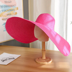 Summer Large Wide Brim Foldable Sun Hats For Women Oversized Sun Shade Hat Travel Straw Hat Lady UV Protection Beach Hat
