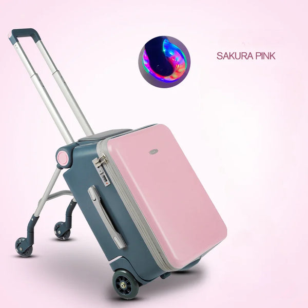 20 Inch Kids' Luggage Travel Bags for Children Suitcases on Wheels Child Travel Suitcase with Guardrails Rolling Luggage Case