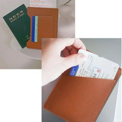 Waterproof RFID Passport Holder Large Capacity Travel Wallet with Multi-Slots for Cards ID Cash & Certificates PU Leather Purse