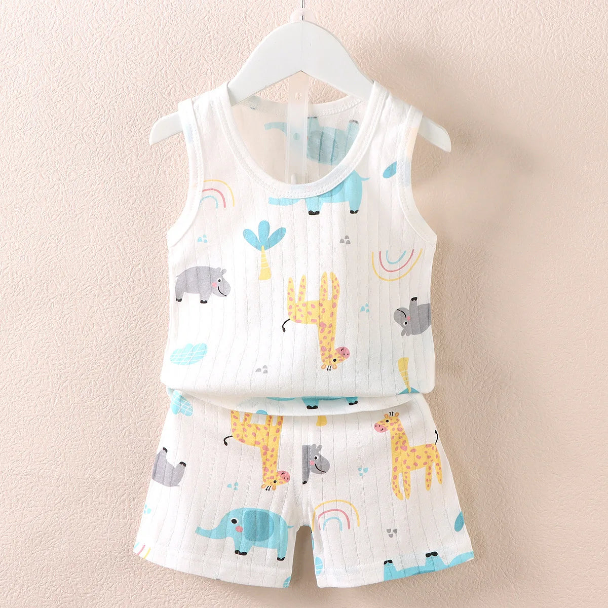 Kids Summer Vest Shorts Set Breathable Baby Clothing