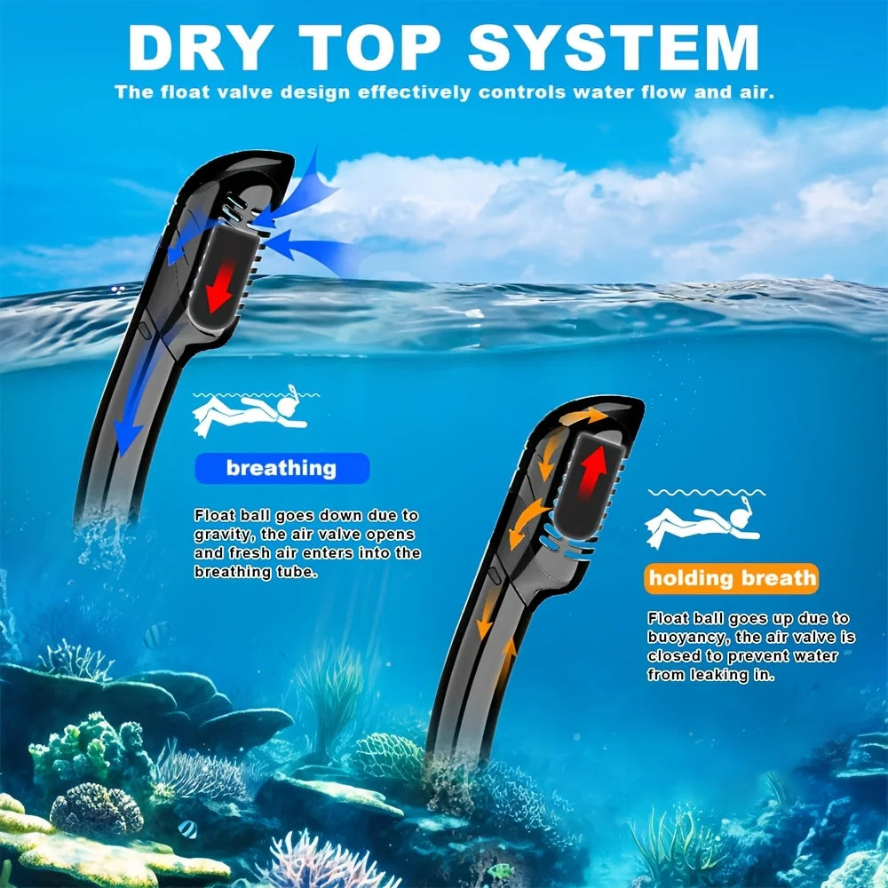 Adult Scuba Diving Mask Snorkel Set Panoramic Gear