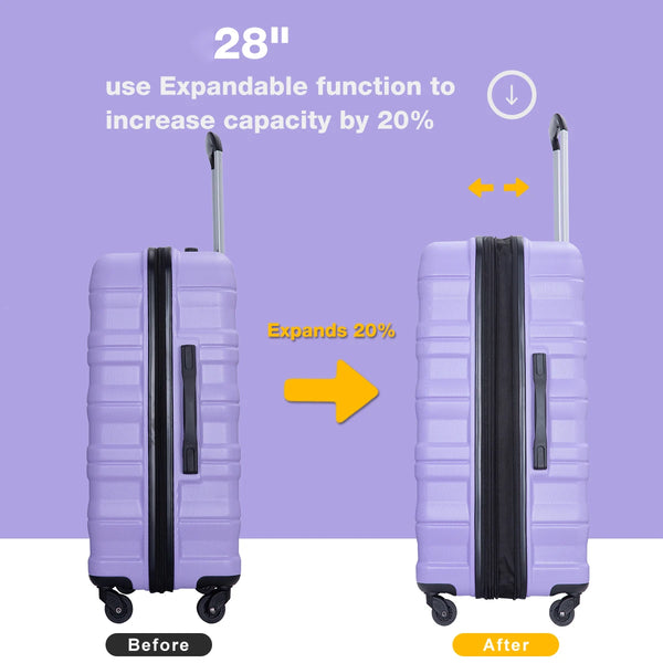 3 Piece Luggage Sets,PC Hardside Suitcase with Expandable,Spinner Wheels, TSA Lock,Carry on Luggage Set