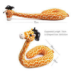 Travel Pillow with Mobile Phone Holder Lazy U-shaped Neck Support Cartoon Pillow with 360 Flexible Rotating Mobile Phone Holder