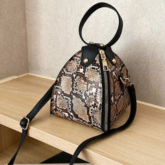 Fashion Women‘S Messenger Bag Creative Coin Purse Pu Leather Bag Trend Print Dumpling Shape Wallet Gift Shoulder Bags
