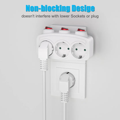 EU Schuko Multi Plug Power Adapter With Switch Outlet