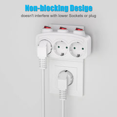 EU Electrical Sockets Extension Outlet With ON/OFF Switch Schuko Germany Standard Mulit Plug Wall Converter Power Adapter