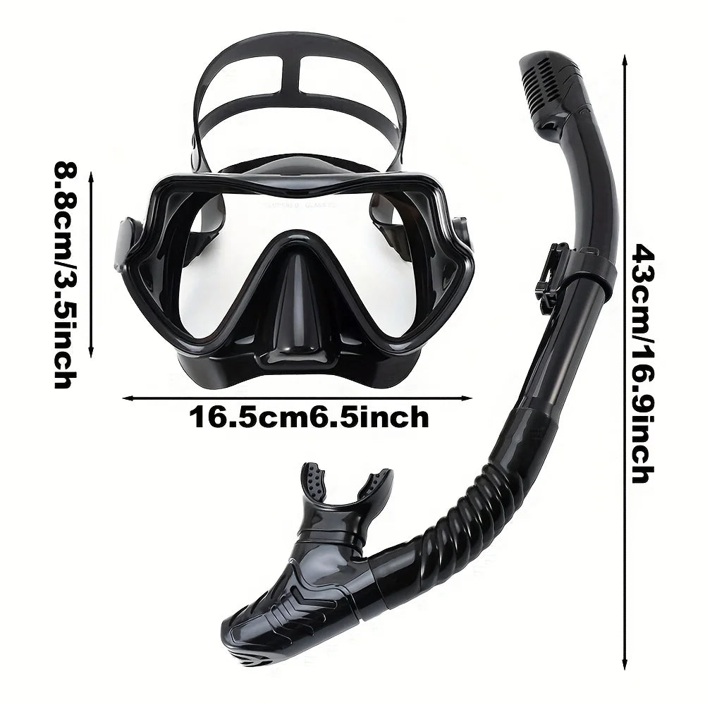 Adult Scuba Diving Mask Snorkel Set Panoramic Gear
