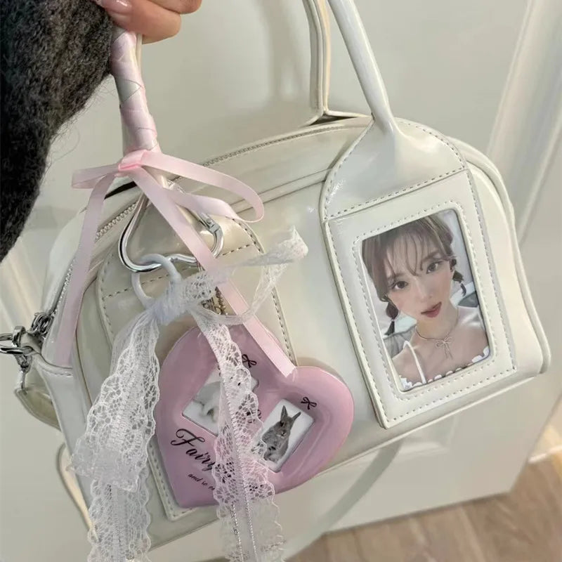 Compact K-pop crossbody bag for petite frames Stylish niche Boston pillow-shaped shoulder bag for women