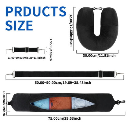 Travel Neck Pillow with Storage Bag for Airplane Travel
