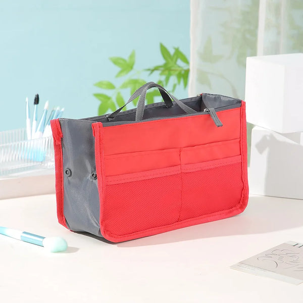 Multi Functional Large Capacity Makeup Bag Portable Double Zipper Toiletries Travel Storage Bag Mommy Bag Multi Pocket Cosmetic