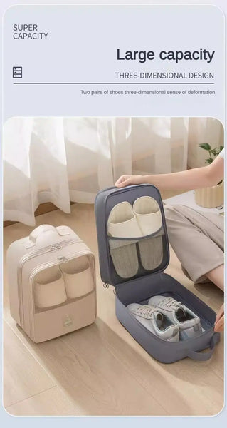 Travel Shoe Bag Storage Bag Washed Diagonal Breathable Mesh Multiple Pairs of Shoes Portable Shoe Box for Business Trips