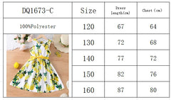 Girls' summer vacation style sleeveless vest dress with bow belt dress