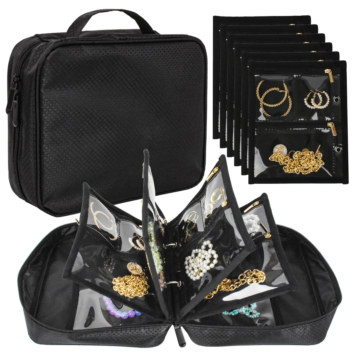 Travel Jewelry Storage Book Binder for Earrings &amp; Rings