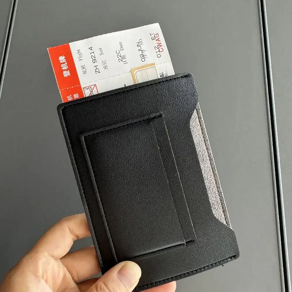 Waterproof RFID Passport Holder Large Capacity Travel Wallet with Multi-Slots for Cards ID Cash & Certificates PU Leather Purse