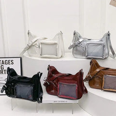 New Transparent Ita Bag School Crossbody Handbag Korean Y2K Pain Shoulder Bag Japanese Designer Preppy Handbag Zippered Bag