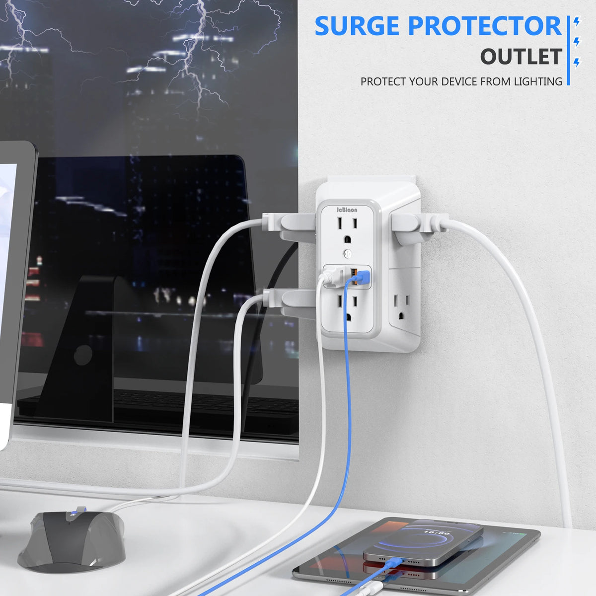 US Multi Socket Wall Outlet Power Strip With USB