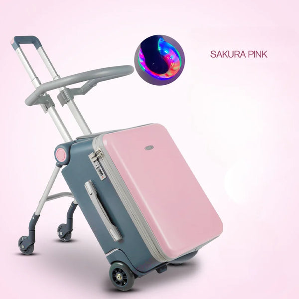 20 Inch Kids' Luggage Travel Bags for Children Suitcases on Wheels Child Travel Suitcase with Guardrails Rolling Luggage Case