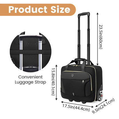 18 Inch Rolling Laptop Briefcase Wheeled Travel Bag
