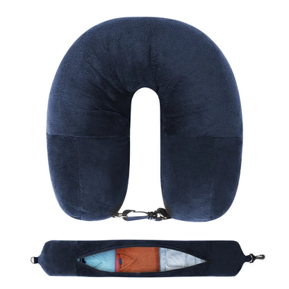 Travel Neck Pillow with Storage Bag for Airplane Travel