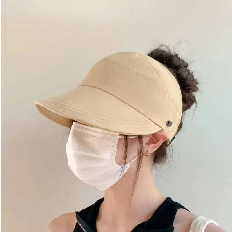 Women Fashion Bucket Hat Sun Protection Face Cover Hat