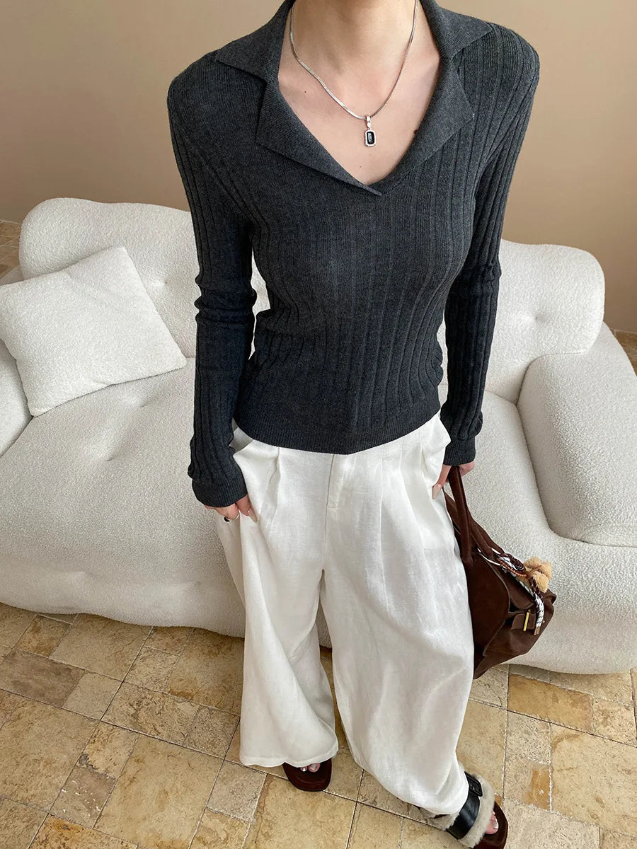 Lightweight travel comfort semi elastic high waist slimming casual wide leg pants