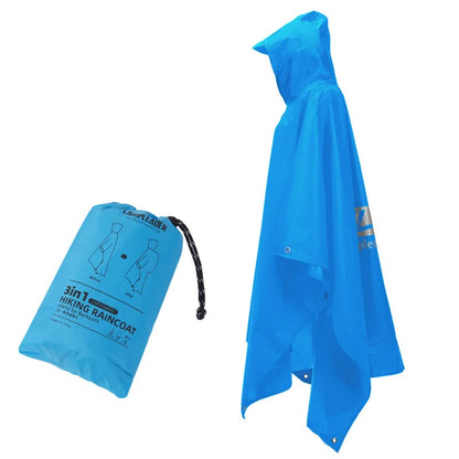 3 In 1 Waterproof Rain Poncho for Hiking and Camping