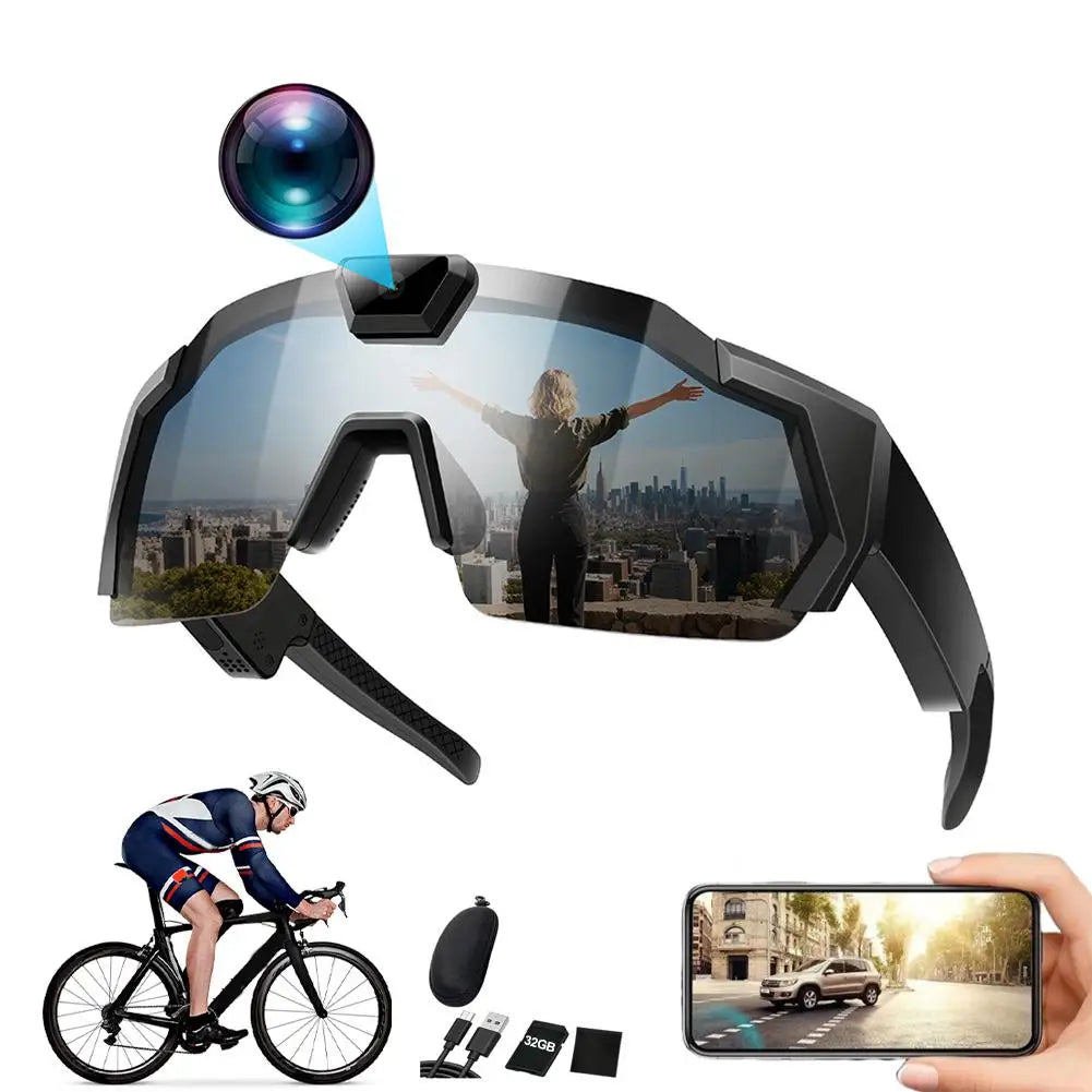 2026 AI Intelligent Glasses For Outdoor Cycling Windproof And Eye Protection Skiing Glasses High-definition Camera Photography