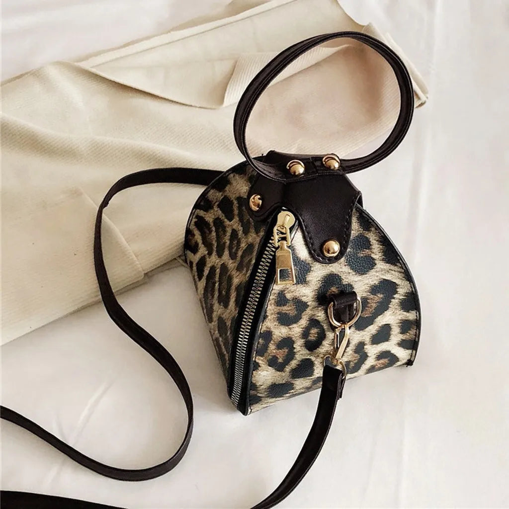 Fashion Women‘S Messenger Bag Creative Coin Purse Pu Leather Bag Trend Print Dumpling Shape Wallet Gift Shoulder Bags