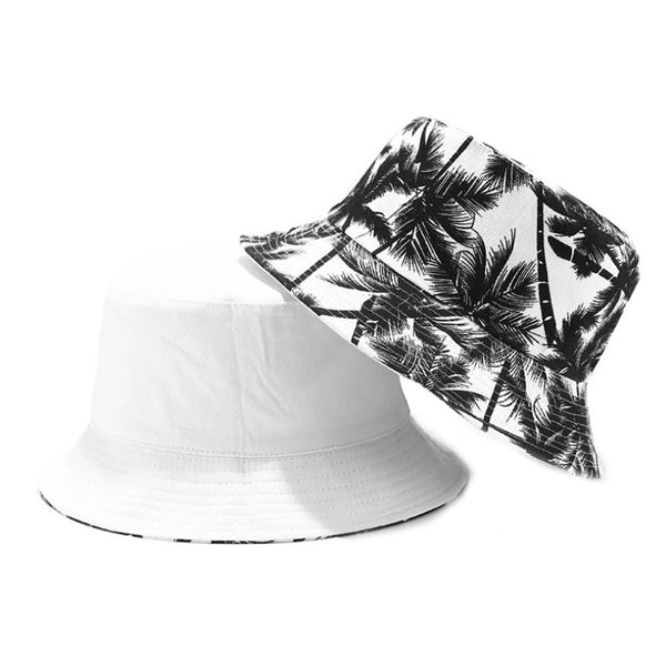 （Summer6）1 Pc Two Side Bucket Hat For Men Women Hip Hop Fisherman Hat Adult Summer Flat Cap