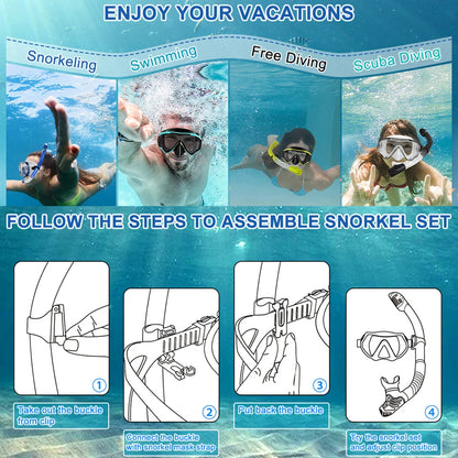 Adult Scuba Diving Mask Snorkel Set Panoramic Gear