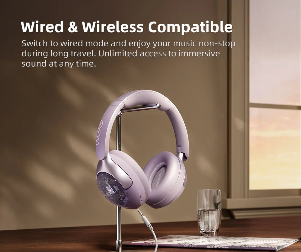 Wireless ANC Over Ear Headphones with Noise Cancellation