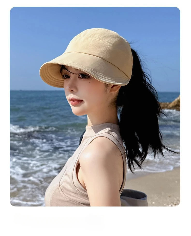 Women Fashion Bucket Hat Sun Protection Face Cover Hat