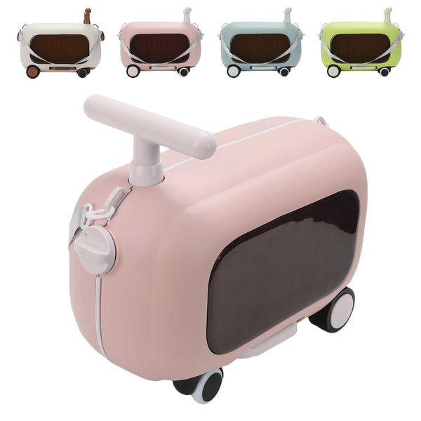 Kids Luggage Kids Ride On Luggage 90 Degree Folding Pedal Large Capacity Multi Functional Toddler Rideable Suitcase for Travel