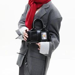 Compact K-pop crossbody bag for petite frames Stylish niche Boston pillow-shaped shoulder bag for women