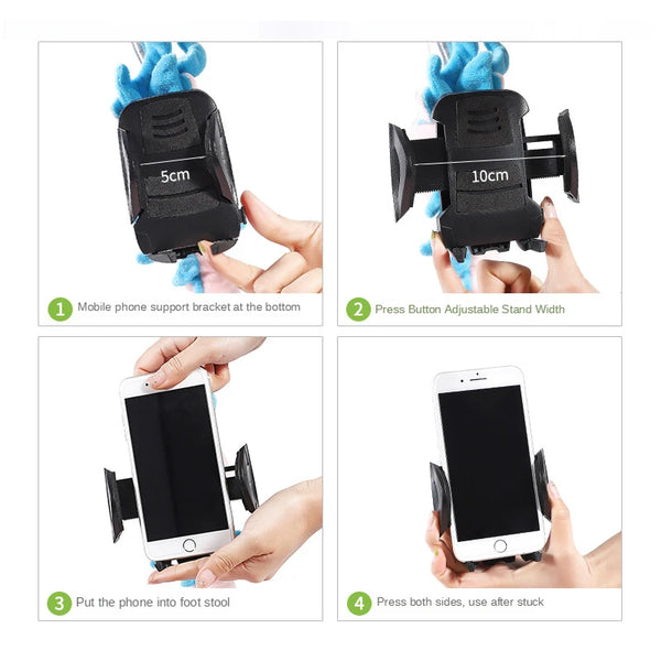 Travel Pillow with Mobile Phone Holder Lazy U-shaped Neck Support Cartoon Pillow with 360 Flexible Rotating Mobile Phone Holder