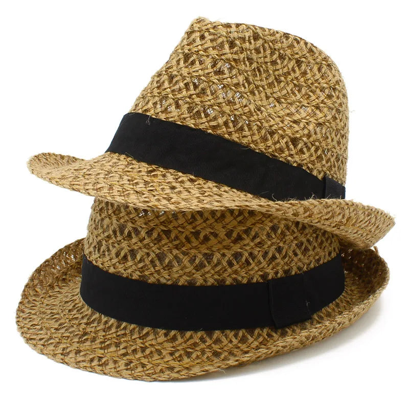 Summer Linen Sun Hat for Men and Women for Beach Travel