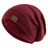 Unisex Fur Lined Winter Beanie Hat Warm Knitted Cap