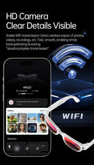 AI Smart Glasses 5 Million Pixels Recording Videos Photo Recognition Answer Translation 290mAh IP66 Waterproof Bluetooth Glasses