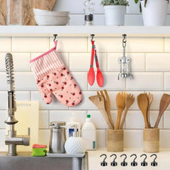 Magnetic Hooks,  Black Magnet Hooks Strong Neodymium Magnets with Hooks, Small Metal Magnetic Hooks for Refrigerator，Locker