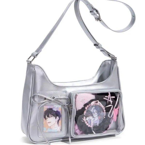 New Transparent Ita Bag School Crossbody Handbag Korean Y2K Pain Shoulder Bag Japanese Designer Preppy Handbag Zippered Bag