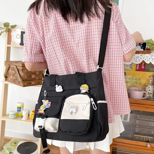 Nylon Waterproof Canvas Women Handbags Shoulder Bag Japanese Ladies Messenger Bag Student School Crossbody Bags for Girl Satchel